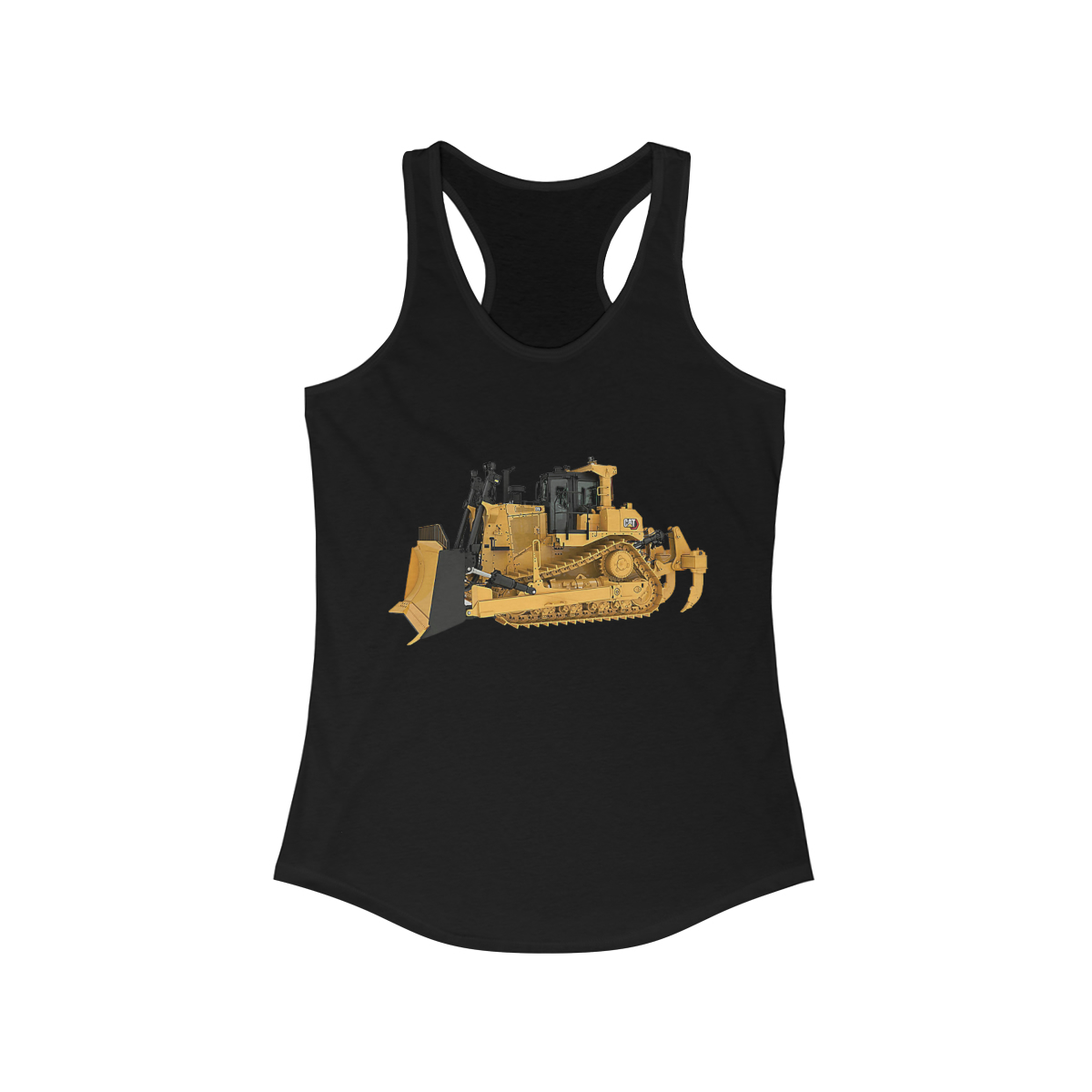 CAT D9 Printed on a Women's Ideal Racerback Tank - Image 3