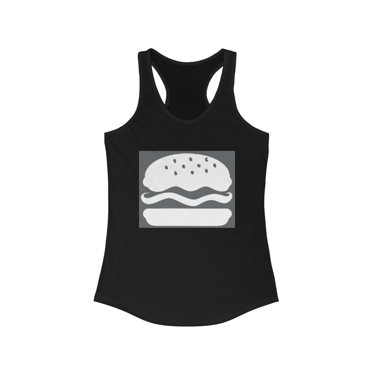 Hamburger Printed on a Women's Racerback Tank - Image 2