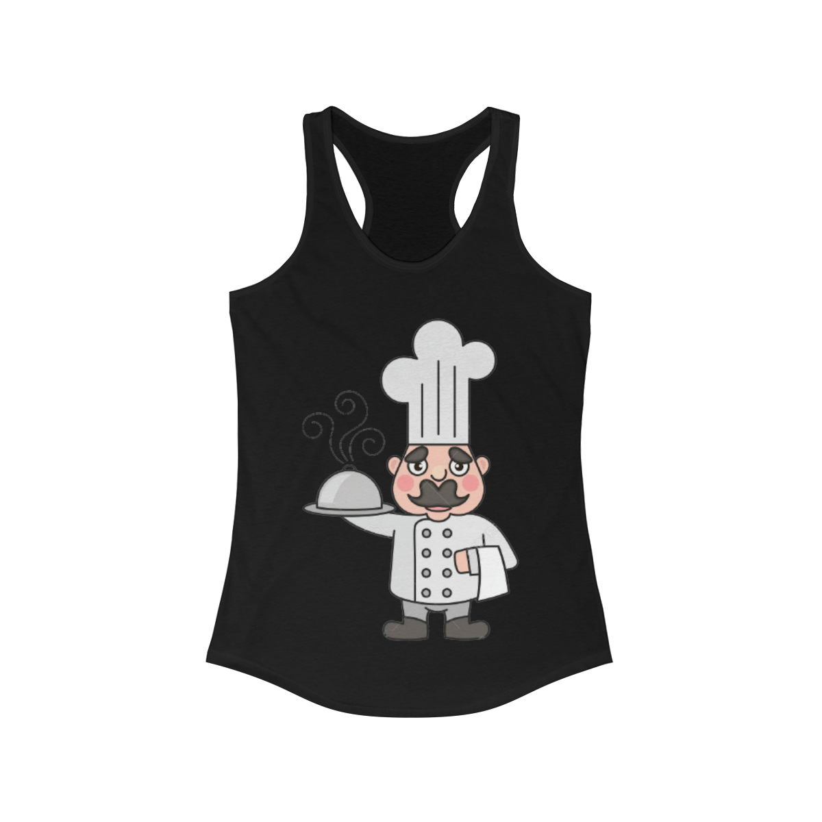 Chef Cartoon Printed on a Women's Ideal Racerback Tank - Image 3