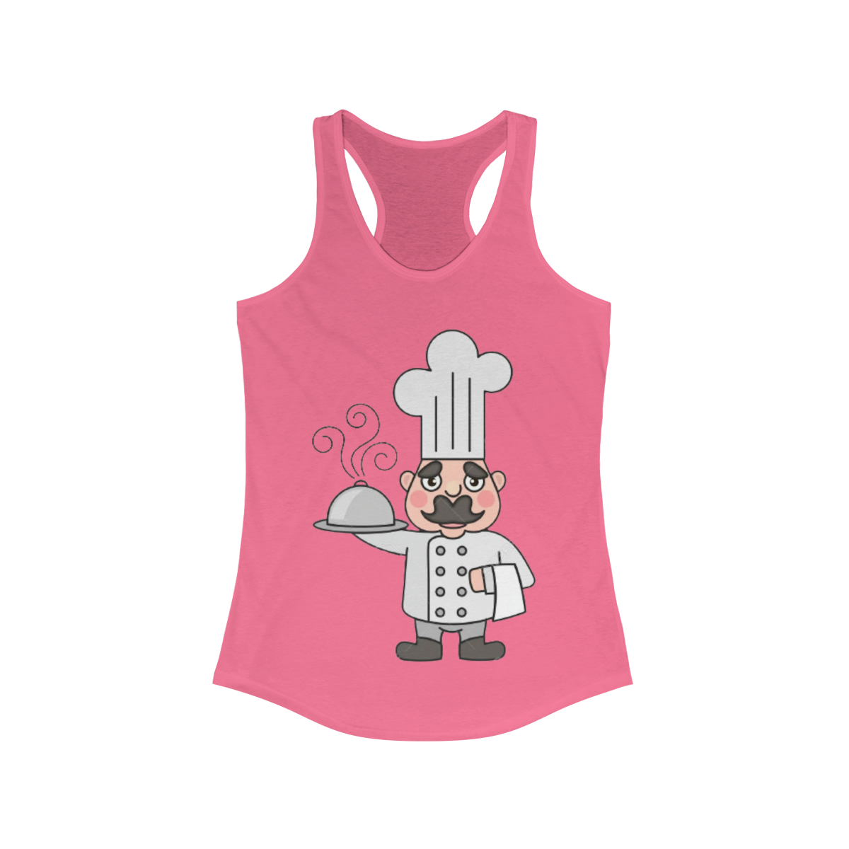 Chef Cartoon Printed on a Women's Ideal Racerback Tank - Image 7