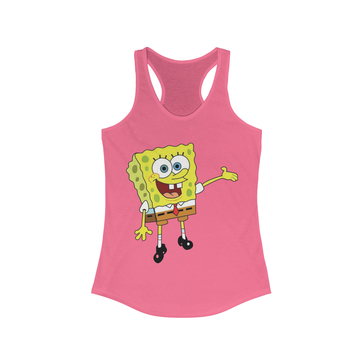SpongeBob Square Pants Printed on a Women's Racerback Tank - Image 9