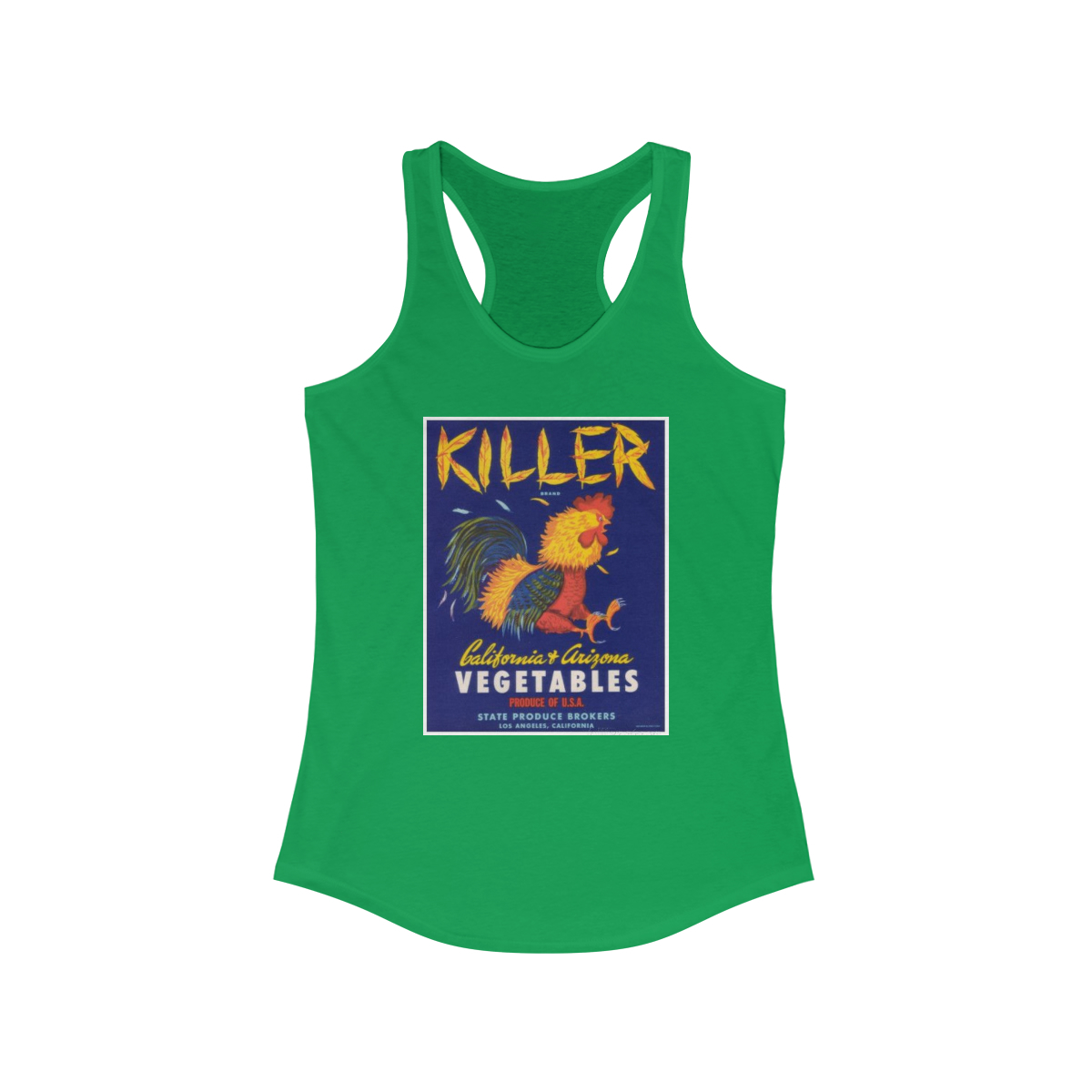 Killer Vegetables Vintage Crate Label Women's Ideal Racerback Tank - Image 7