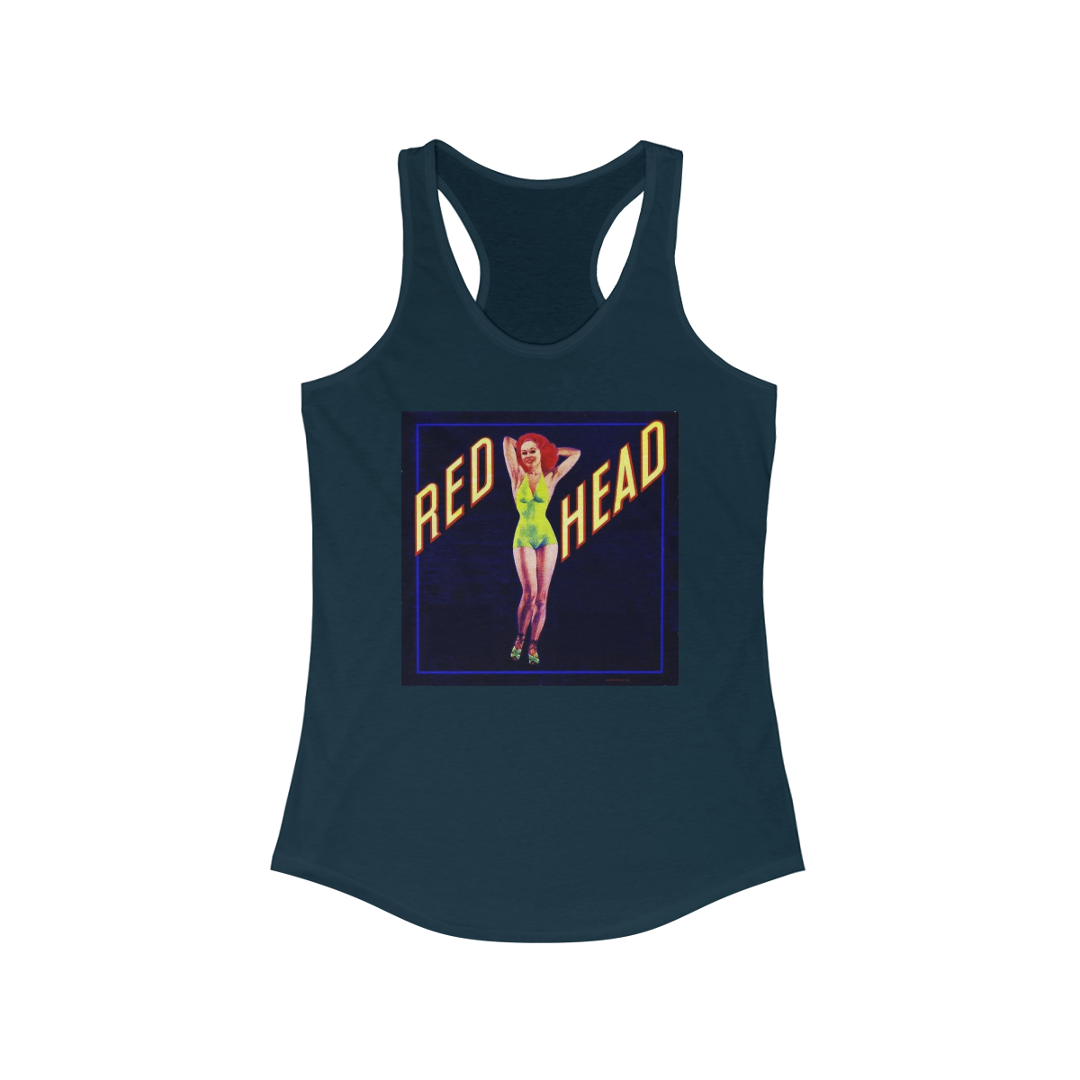 Red Head Printed on a Women's Racerback Tank - Image 3