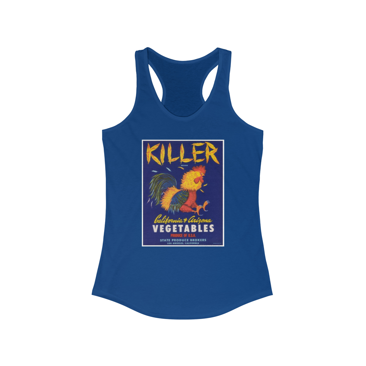 Killer Vegetables Vintage Crate Label Women's Ideal Racerback Tank - Image 9