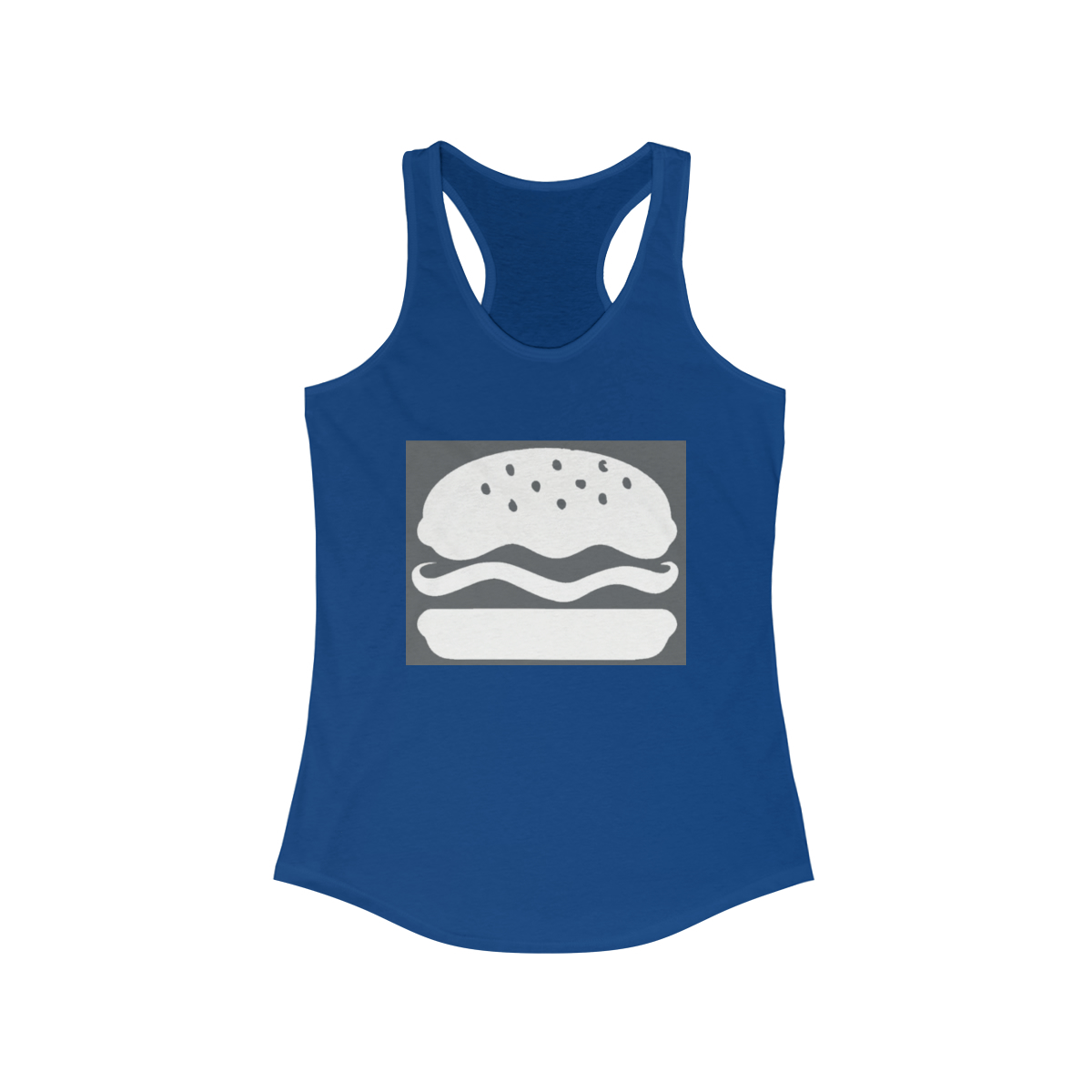 Hamburger Printed on a Women's Racerback Tank - Image 4