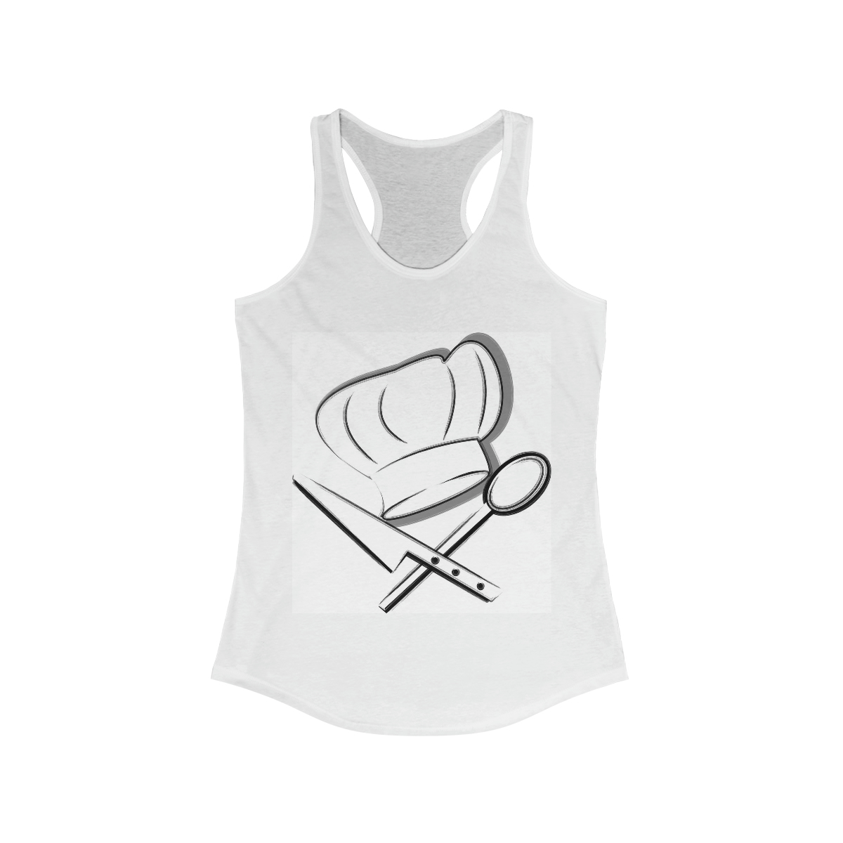 Chef's Hat Printed on a Women's Ideal Racerback Tank