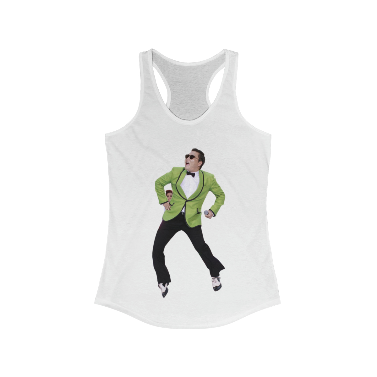 Gangnam Style - Printed on a Women's Ideal Racerback Tank