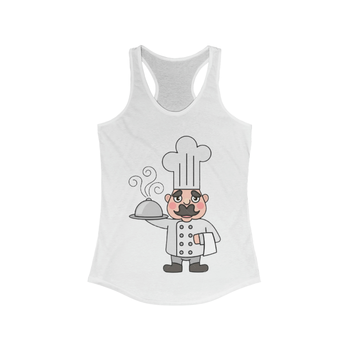 Chef Cartoon Printed on a Women's Ideal Racerback Tank