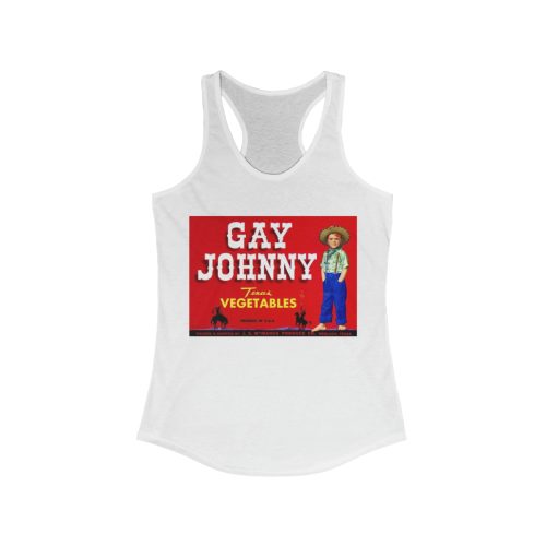 Gay Johnny Brand Printed on a Women's Racerback Tank