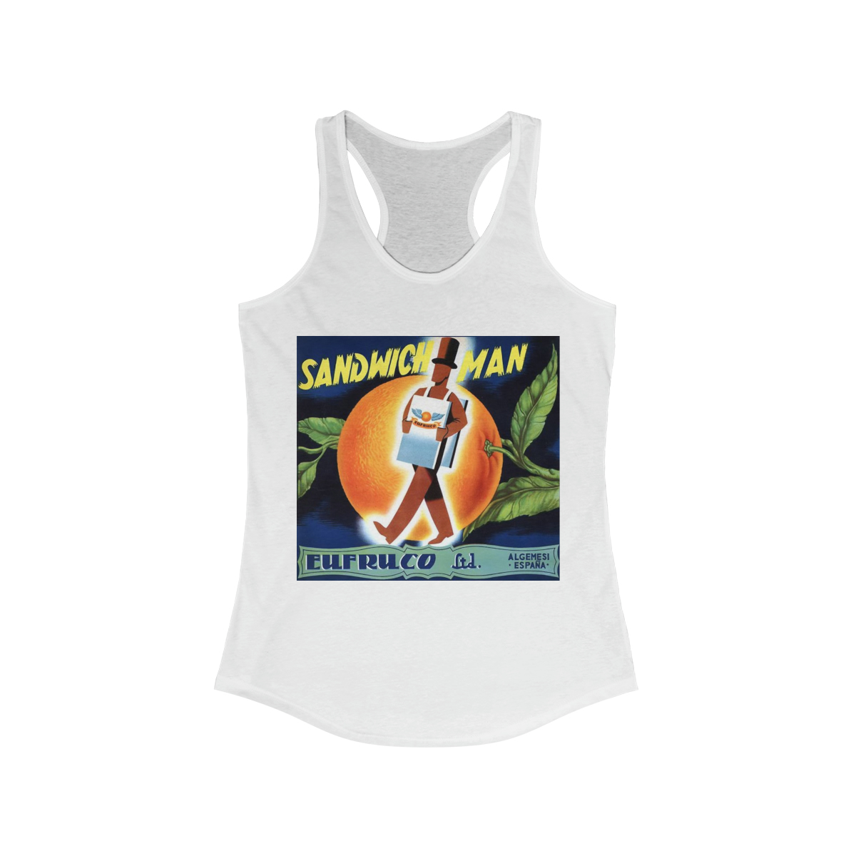 Sandwich Man Printed on a Women's Racerback Tank