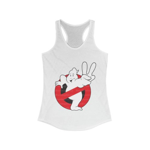 Ghost Busters Peace Sign Printed on a Women's Racerback Tank
