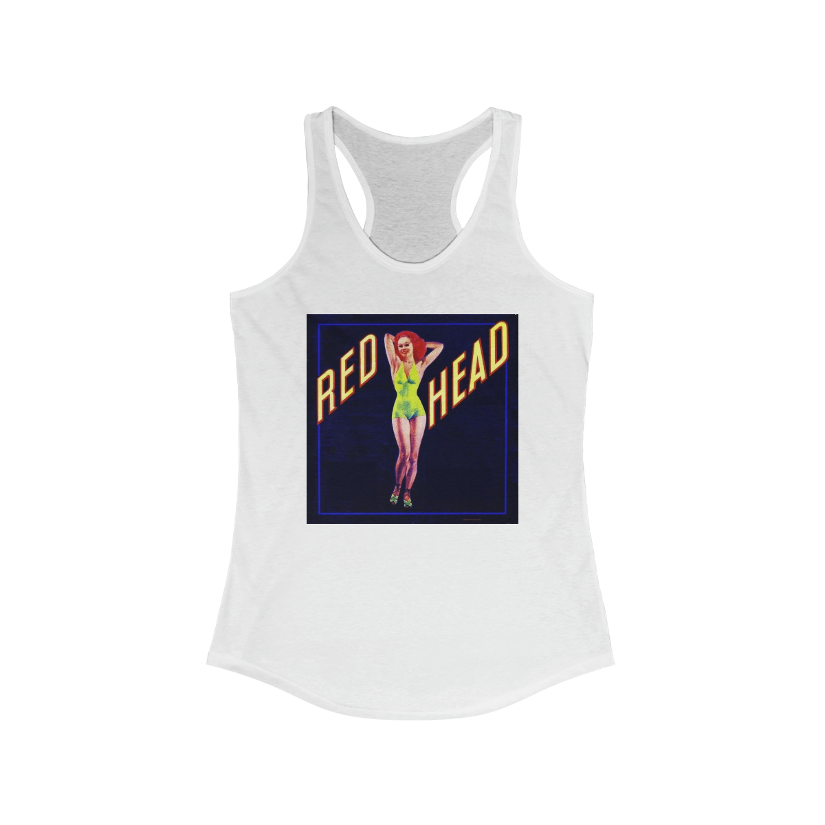 Red Head Printed on a Women's Racerback Tank