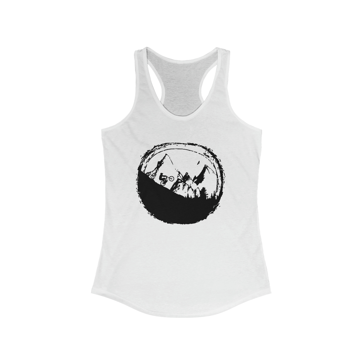 Bicycle Moon Printed on a Women's Ideal Racerback Tank