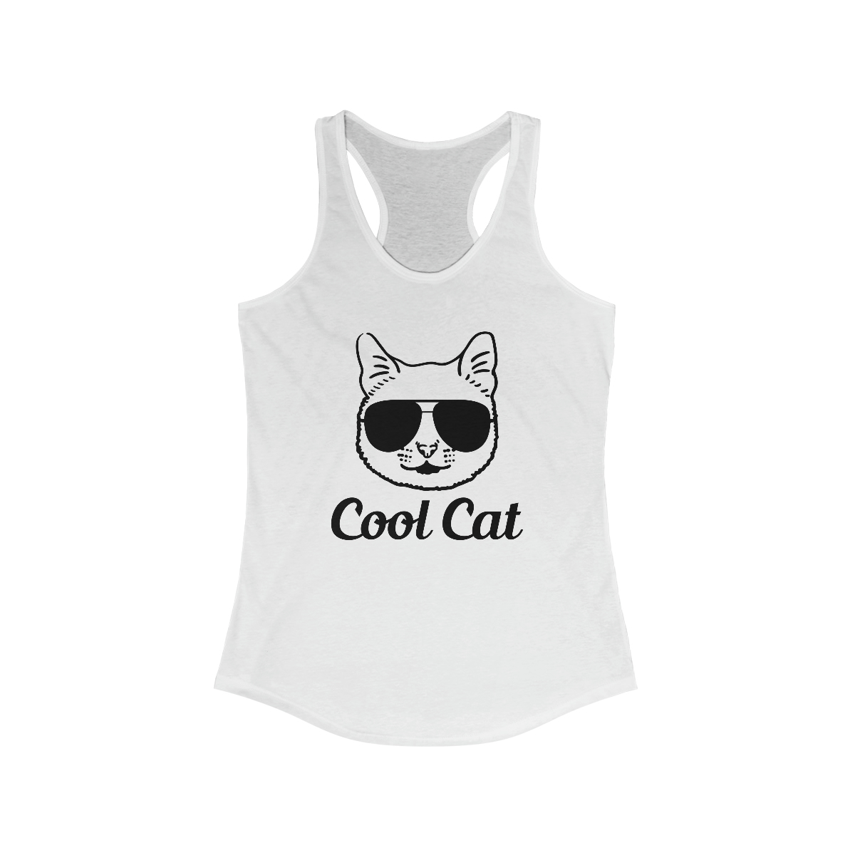 Cool Cat Printed on a Women's Ideal Racerback Tank - Image 2