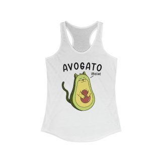 Avogato Cat Printed on a Women's Ideal Racerback Tank