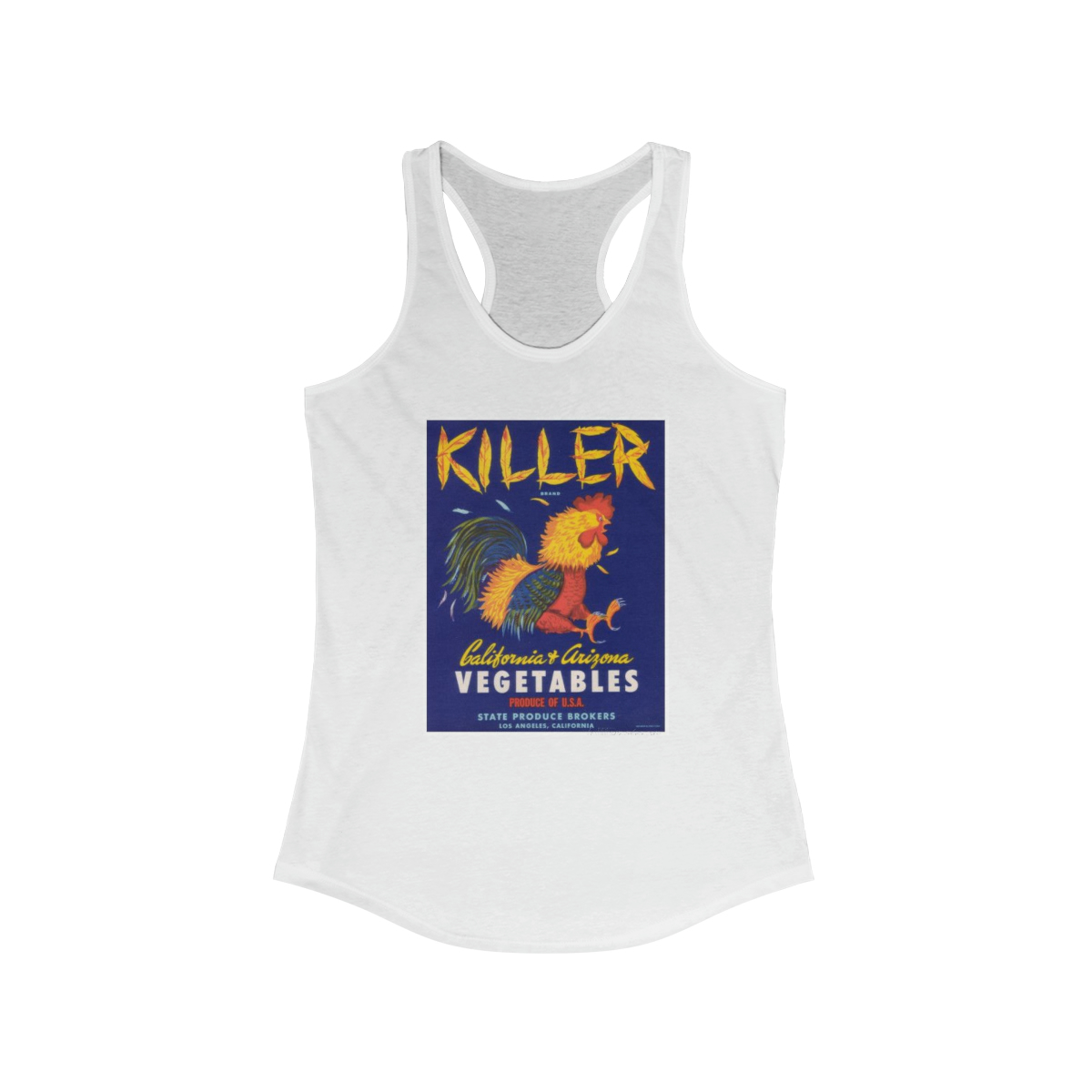 Killer Vegetables Vintage Crate Label Women's Ideal Racerback Tank