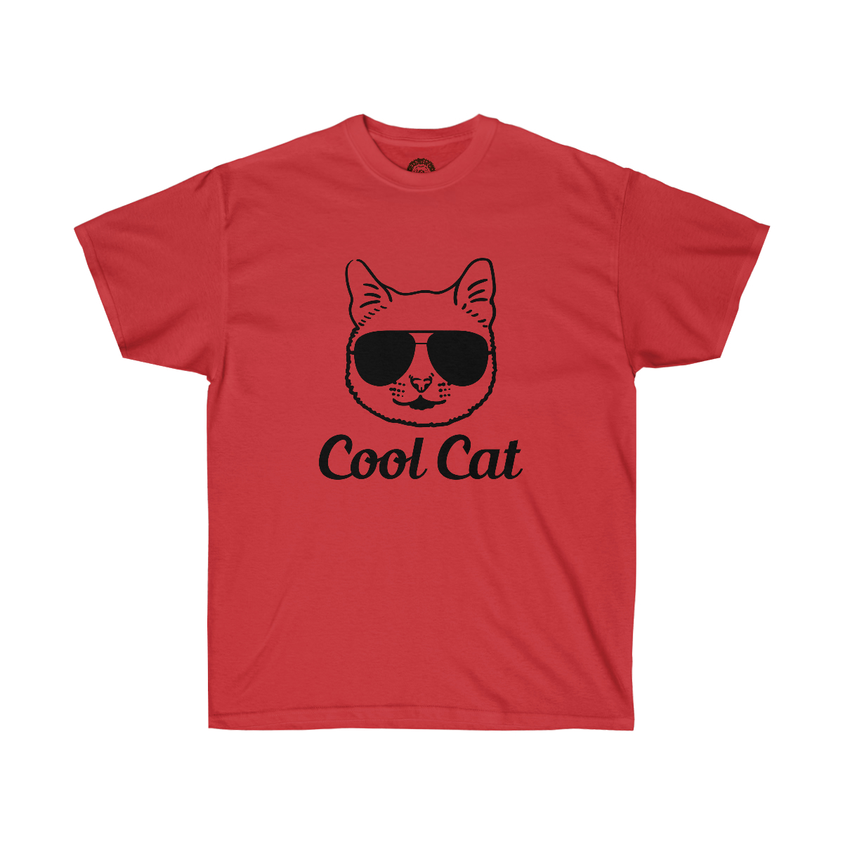 Cool Cat Printed on a Unisex Ultra Cotton Tee - Image 9