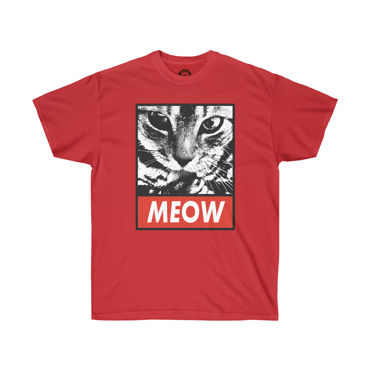 MEOW Cat Printed on a Unisex Ultra Cotton Tee - Image 11