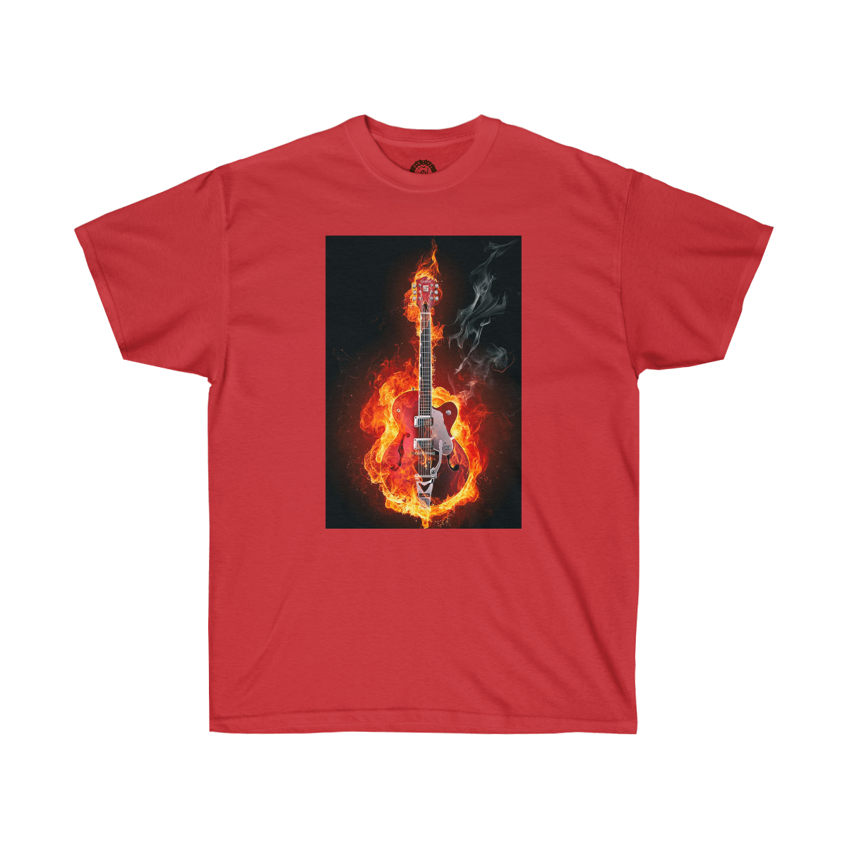 Flaming Guitar Printed on a Unisex Ultra Cotton Tee - Image 11