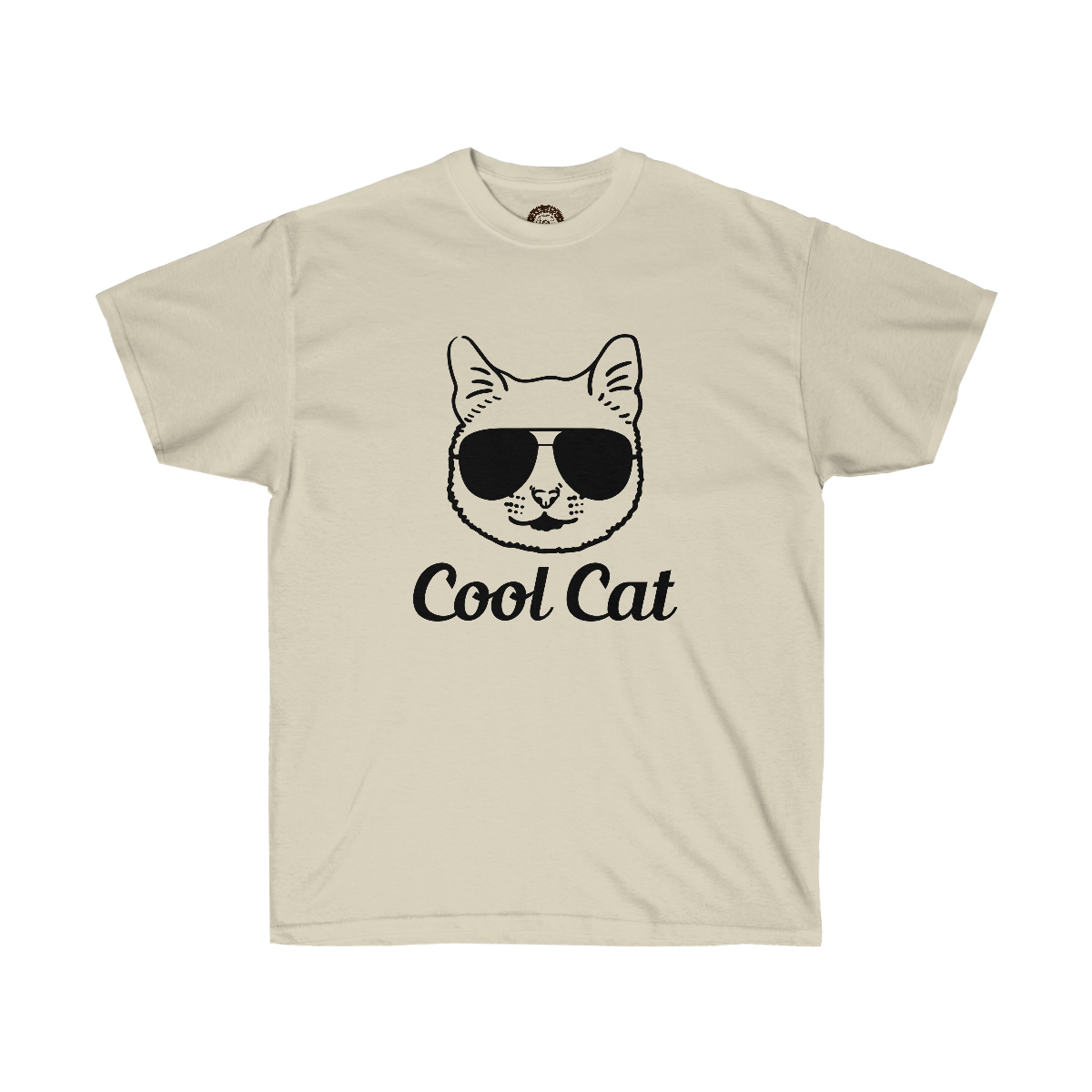 Cool Cat Printed on a Unisex Ultra Cotton Tee - Image 3