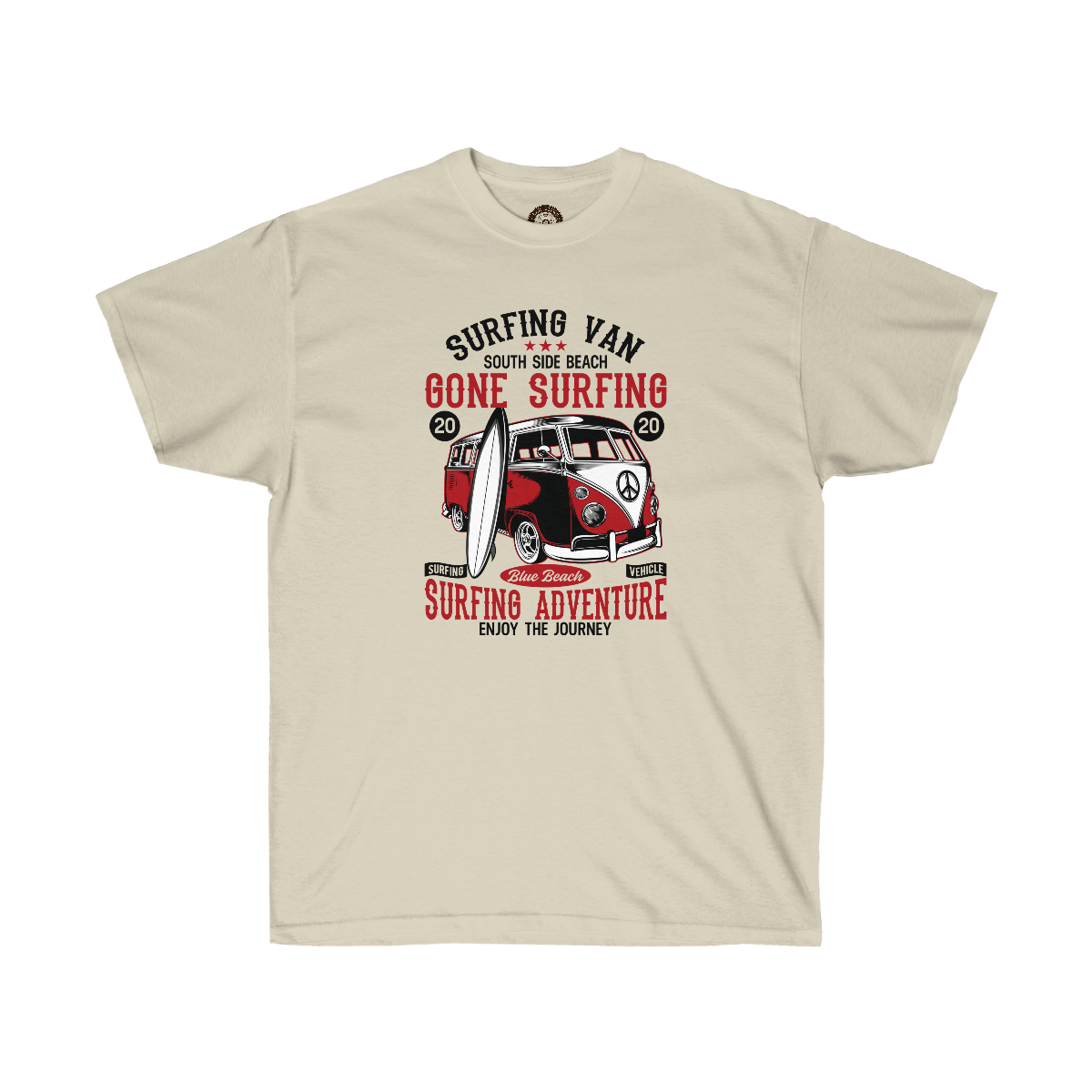 Surfing VW Van on a Unisex Ultra Cotton Tee - Image 3