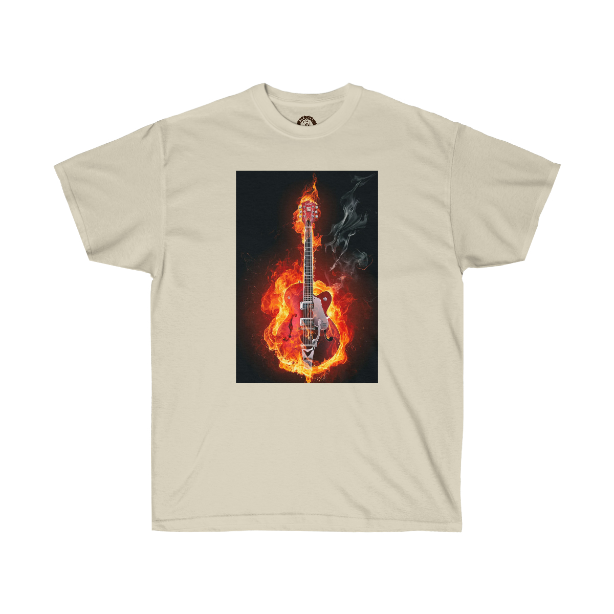 Flaming Guitar Printed on a Unisex Ultra Cotton Tee - Image 5