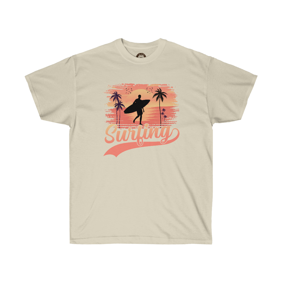 Surfing Surfboard Beach on a Unisex Ultra Cotton Tee - Image 5