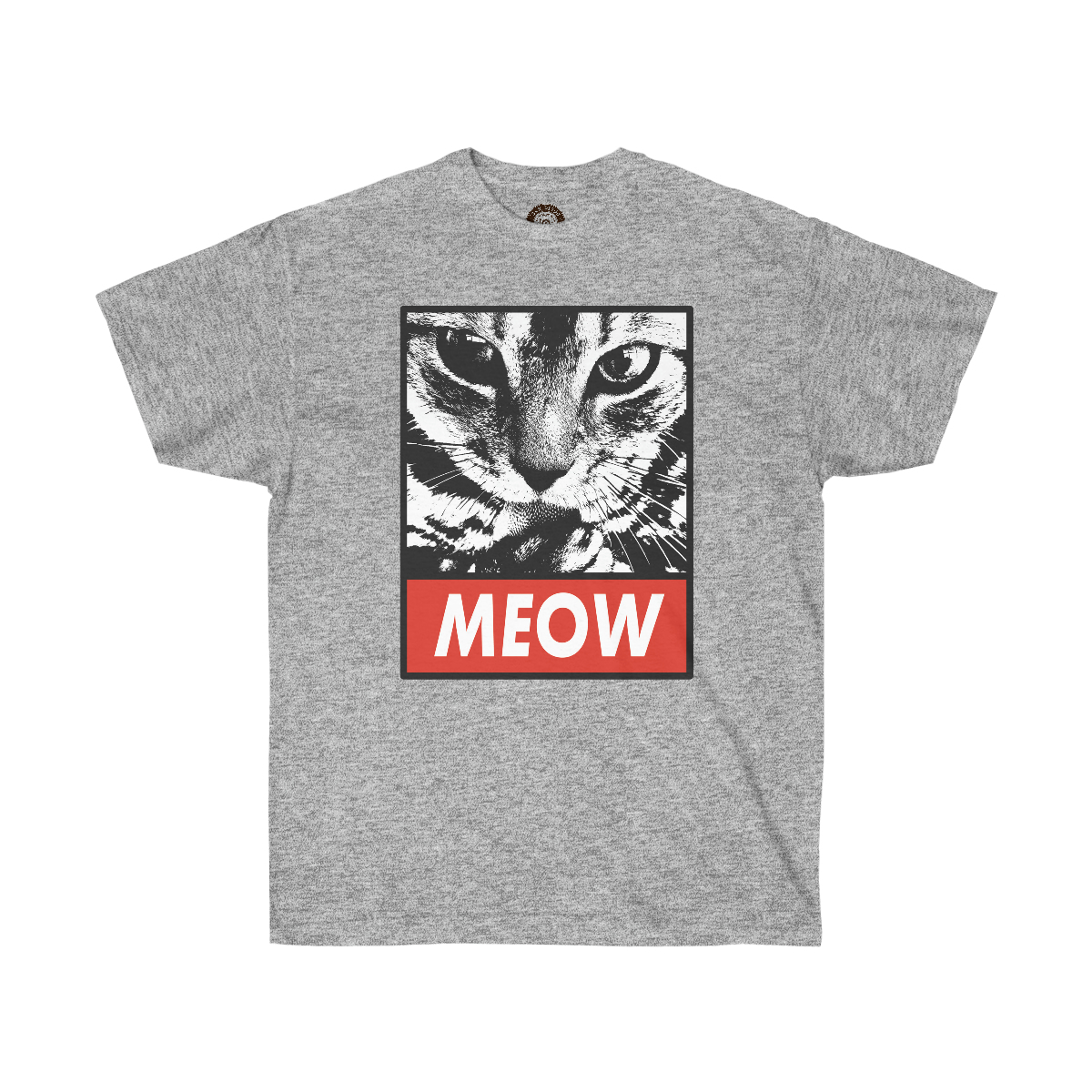 MEOW Cat Printed on a Unisex Ultra Cotton Tee - Image 7
