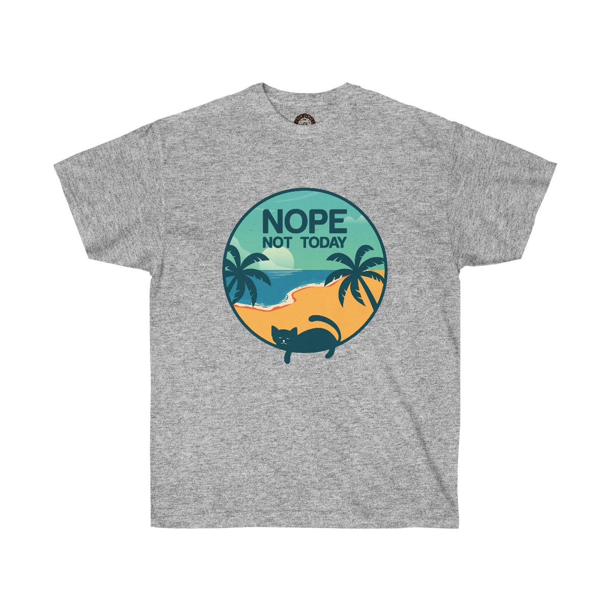Nope Not Today Cat on a Unisex Ultra Cotton Tee - Image 7
