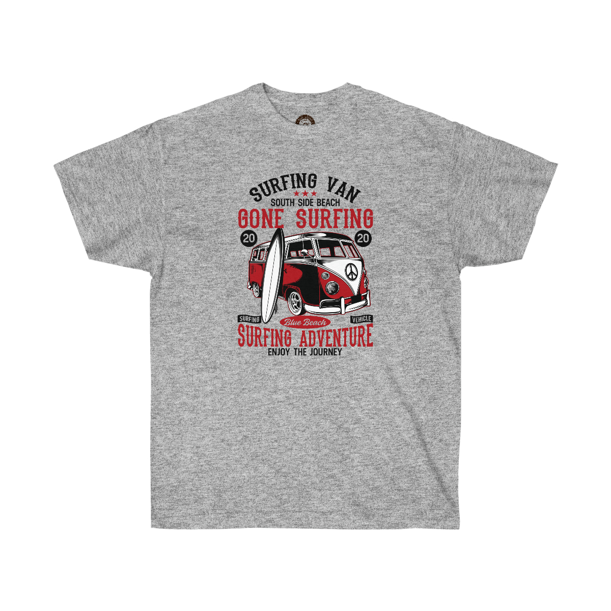 Surfing VW Van on a Unisex Ultra Cotton Tee - Image 5