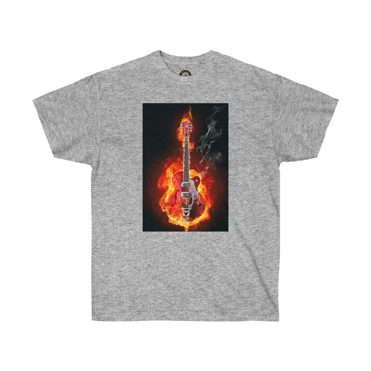 Flaming Guitar Printed on a Unisex Ultra Cotton Tee - Image 7