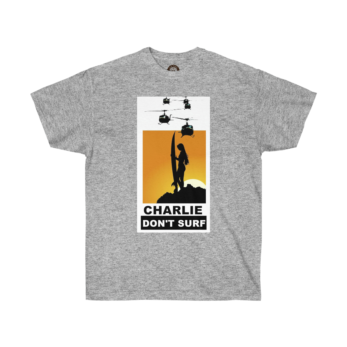 Charlie Don't Surf - (Female Surfer) Printed on a Unisex Ultra Cotton Tee - Image 3