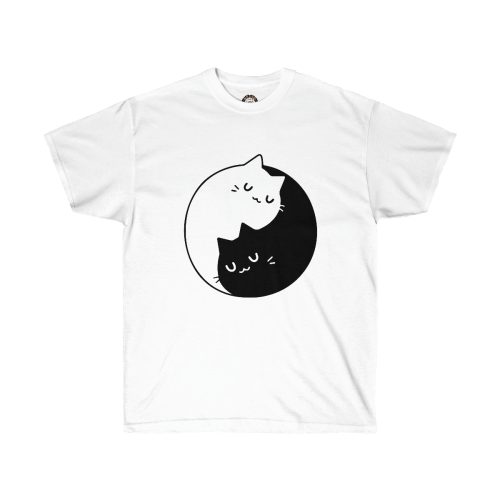 Yin Yang Cats Printed on a Unisex Ultra Cotton Tee