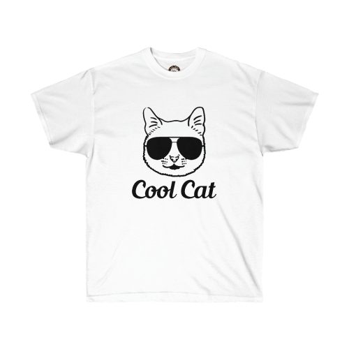 Cool Cat Printed on a Unisex Ultra Cotton Tee