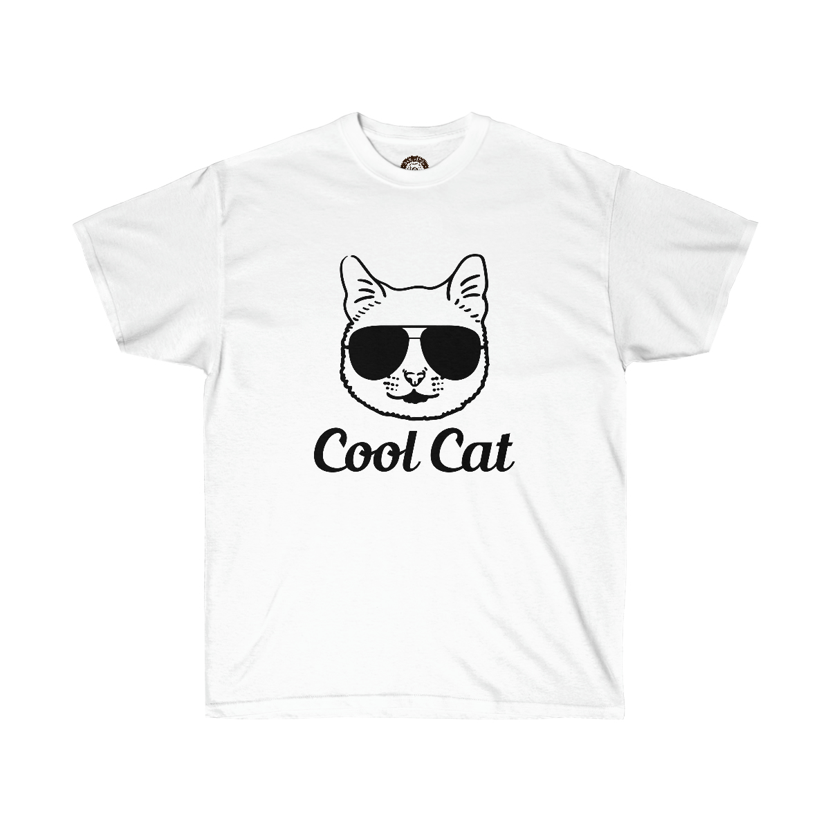 Cool Cat Printed on a Unisex Ultra Cotton Tee