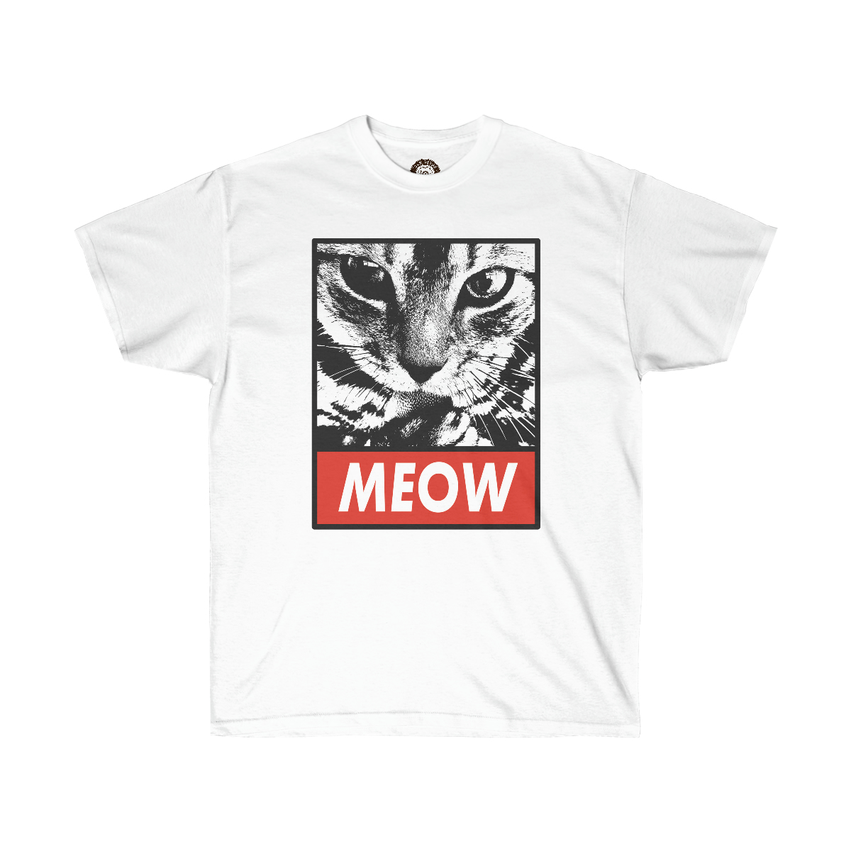 MEOW Cat Printed on a Unisex Ultra Cotton Tee - Image 3