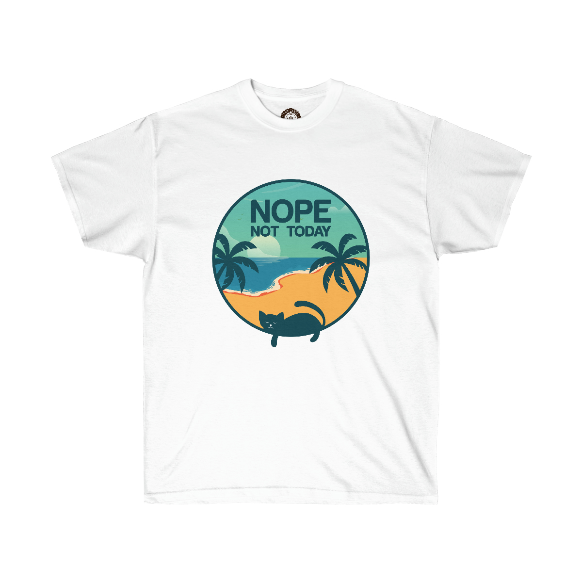 Nope Not Today Cat on a Unisex Ultra Cotton Tee - Image 3