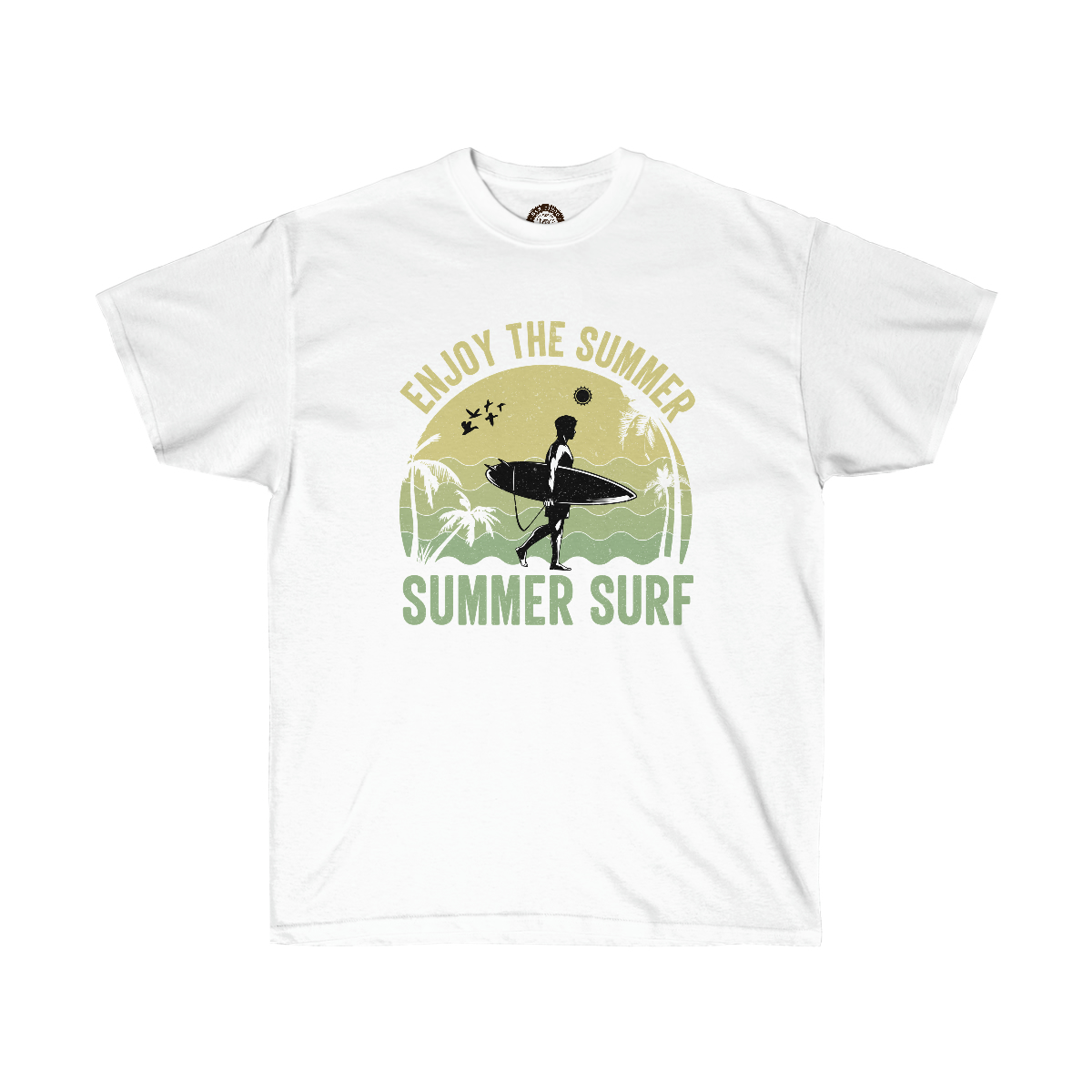 Enjoy The Summer Surf Printed on a Unisex Ultra Cotton Tee - Image 3