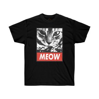 MEOW Cat Printed on a Unisex Ultra Cotton Tee