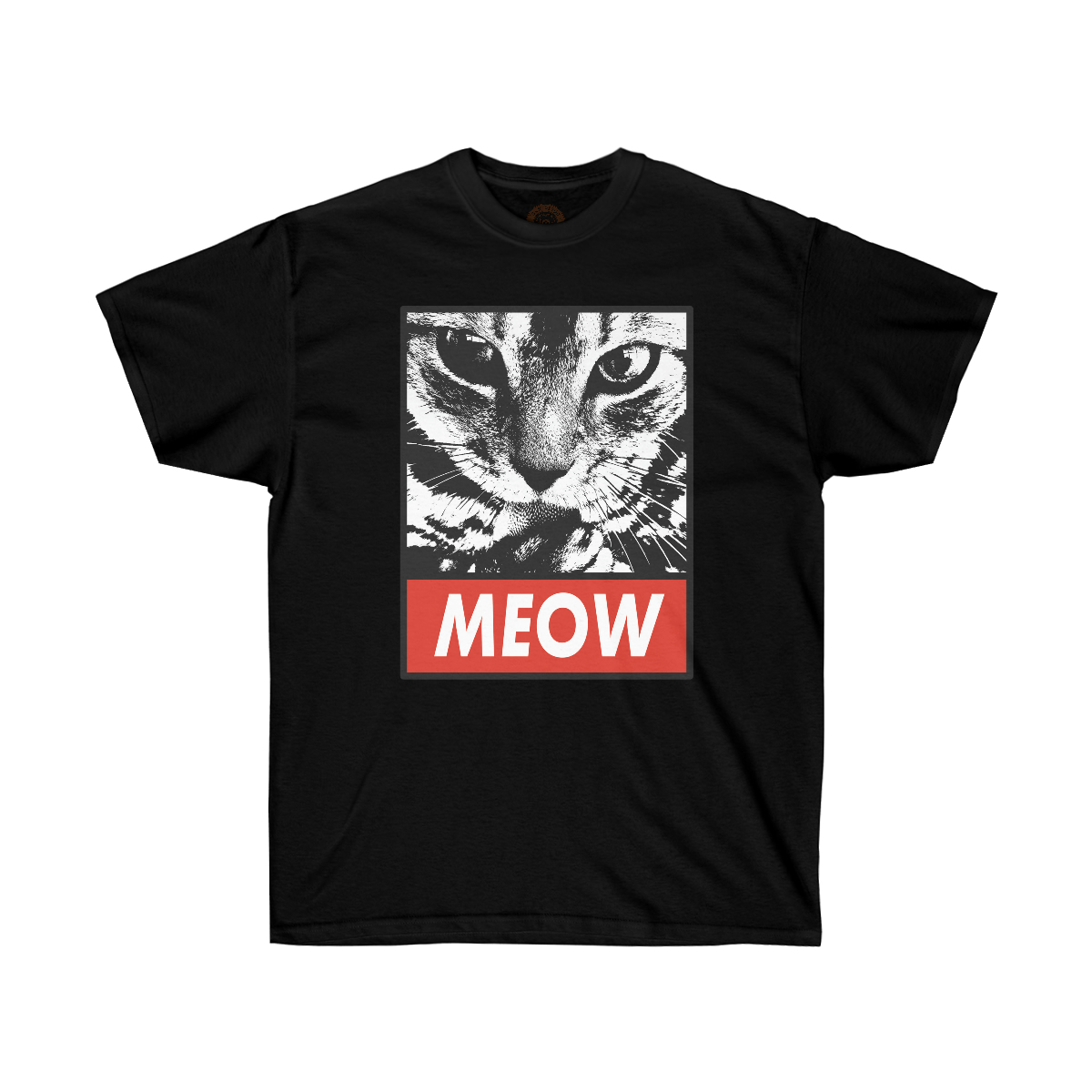 MEOW Cat Printed on a Unisex Ultra Cotton Tee