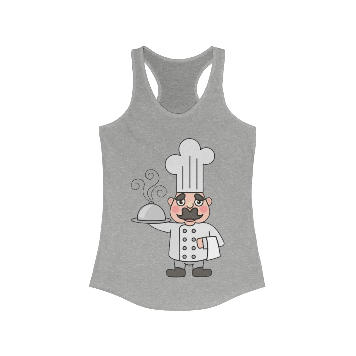 Chef Cartoon Printed on a Women's Ideal Racerback Tank - Image 5