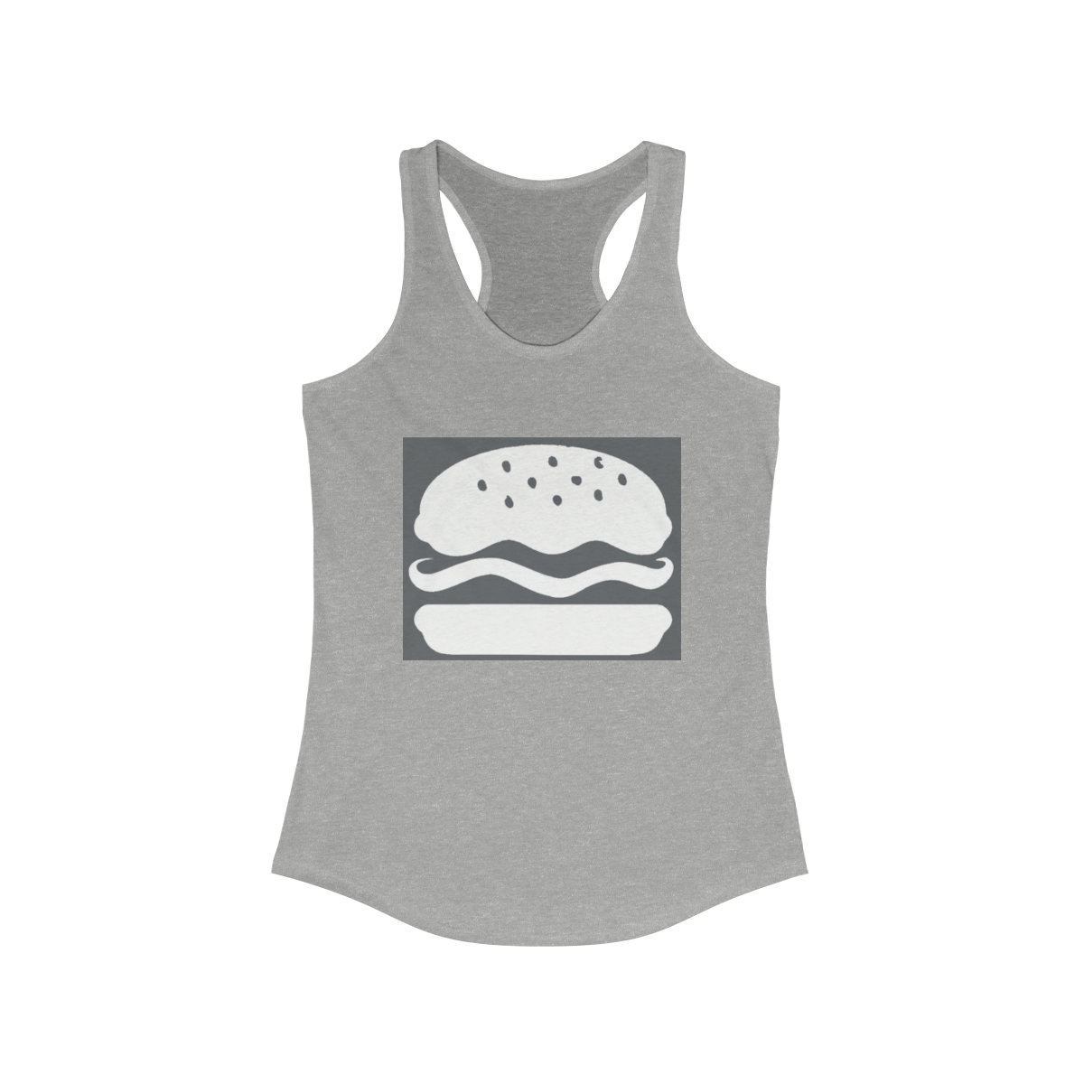 Hamburger Printed on a Women's Racerback Tank - Image 3