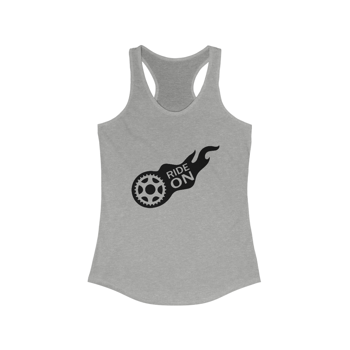 Ride On Motorcycle Printed on a Women's Ideal Racerback Tank - Image 2