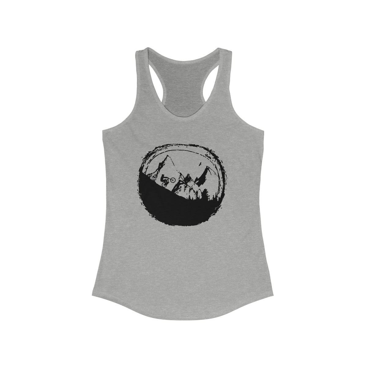 Bicycle Moon Printed on a Women's Ideal Racerback Tank - Image 2