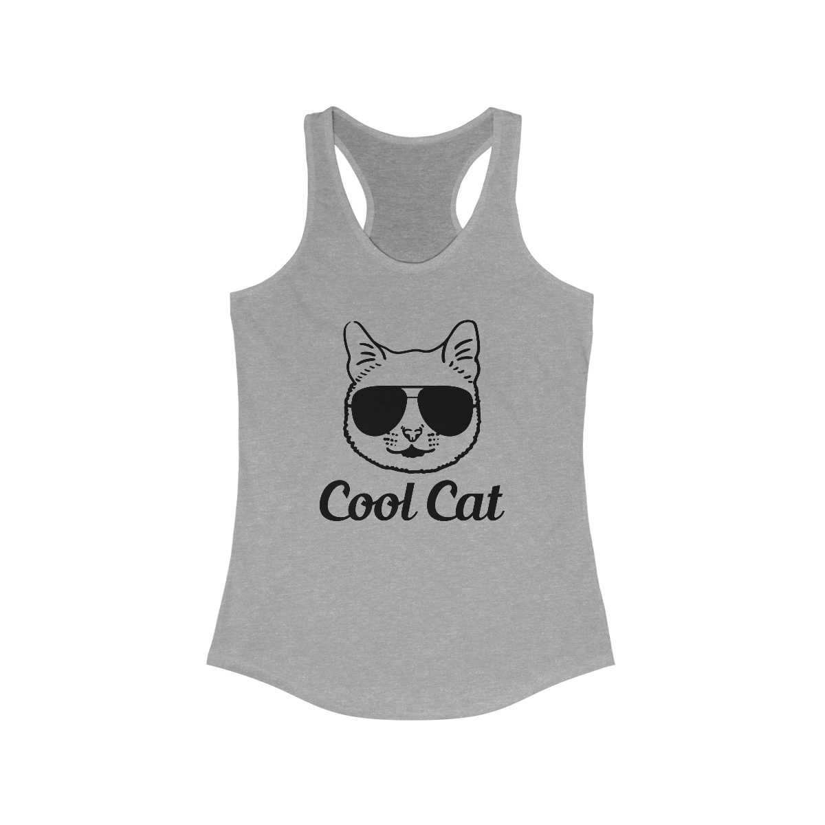 Cool Cat Printed on a Women's Ideal Racerback Tank