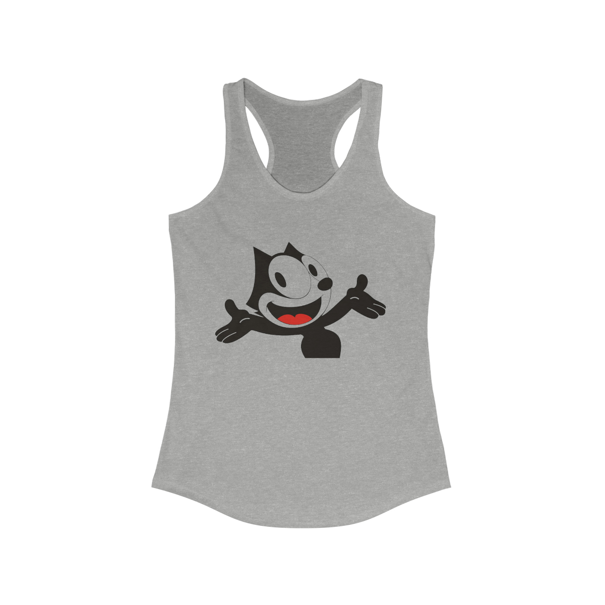 Felix The Cat Smiling From a Women's Ideal Racerback Tank - Image 3
