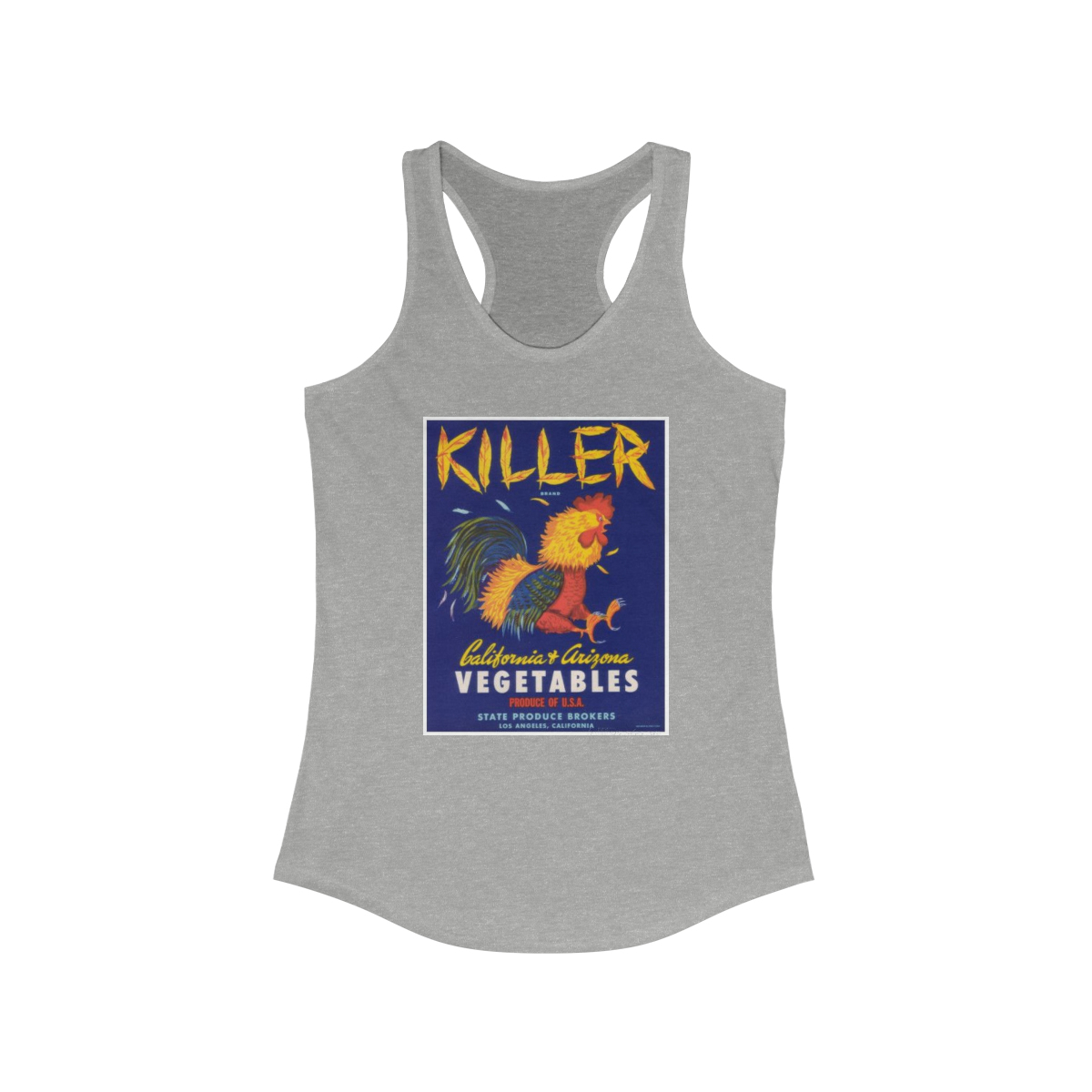 Killer Vegetables Vintage Crate Label Women's Ideal Racerback Tank - Image 5