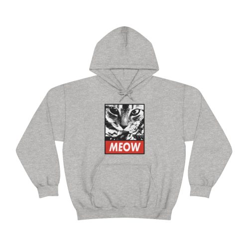 MEOW Cat Printed on a Unisex Heavy Blend™ Hooded Sweatshirt