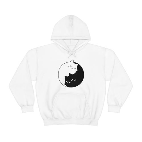 Yin Yang Cats Printed on a Unisex Heavy Blend™ Hooded Sweatshirt