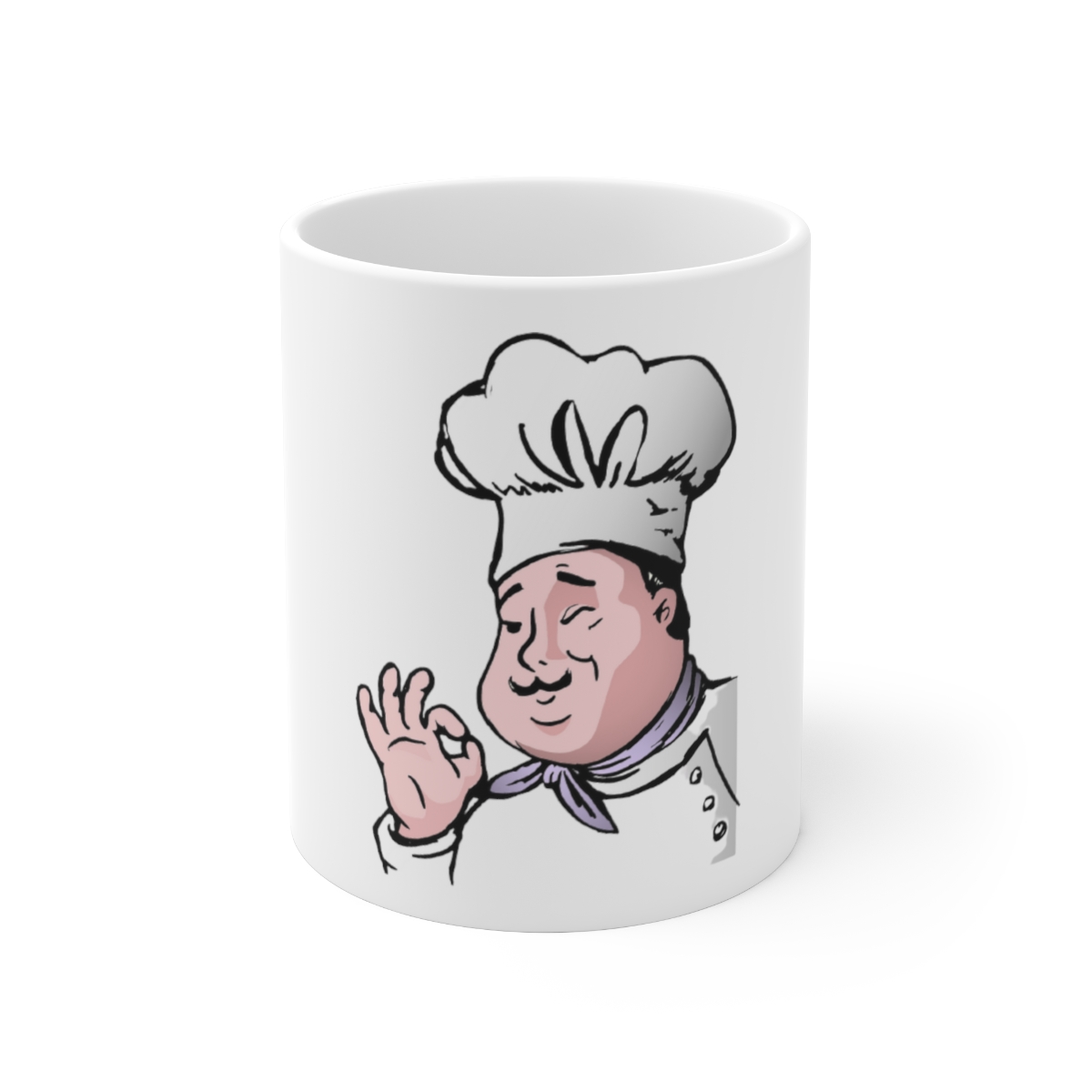 Chef Cartoon Delicious Printed on a Large Ceramic Mug 11oz